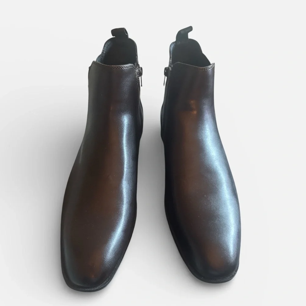 JF J.Ferrar Stanwell men’s Brown faux Leather Chelsea Boots Sz‎ 13